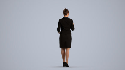 realistic 3D people woman business standing, render-ready for V-Ray and Corona, FBX OBJ, front view render