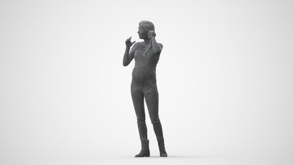 realistic 3D human woman casual walking, archviz people FBX OBJ for Blender, square thumbnail