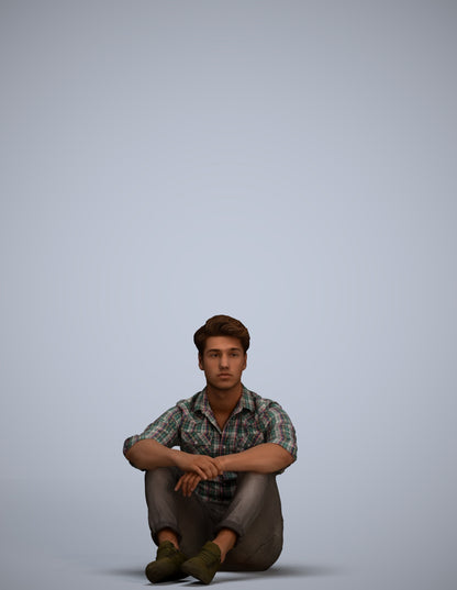 scanned 3D man casual mix, photogrammetry people for Enscape and V-Ray