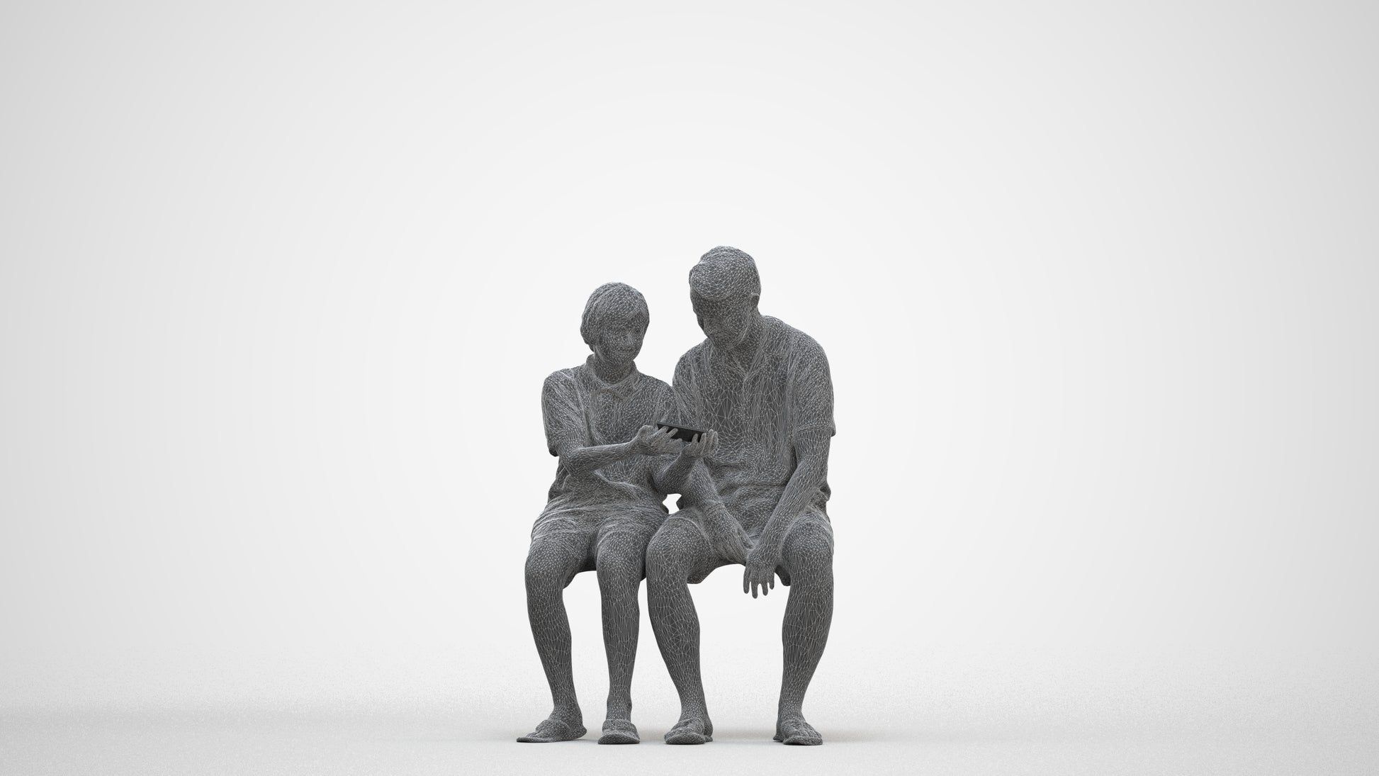 realistic 3D boy kids, scanned archviz people for Blender and 3ds Max, three-quarter front view render