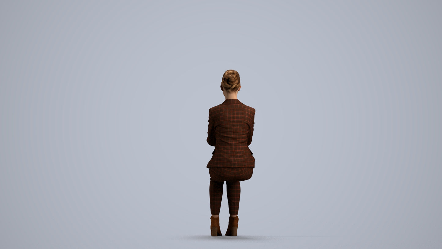 realistic 3D people woman business, render-ready for V-Ray and Corona, FBX OBJ, front view render