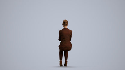 realistic 3D people woman business, render-ready for V-Ray and Corona, FBX OBJ, front view render