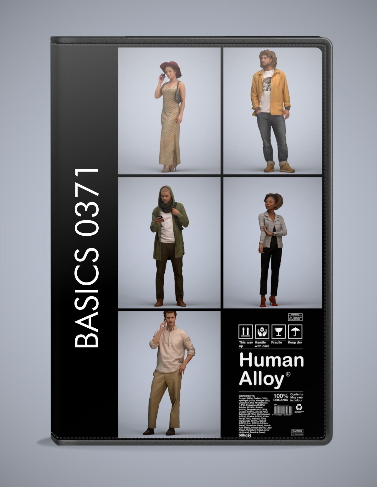 5 3D scanned people standing, photorealistic archviz pack for Enscape and SketchUp