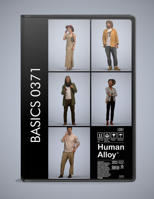 5 3D scanned people standing, photorealistic archviz pack for Enscape and SketchUp
