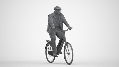3D people model man casual cycling, scanned human for 3ds Max rendering, three-quarter front view render