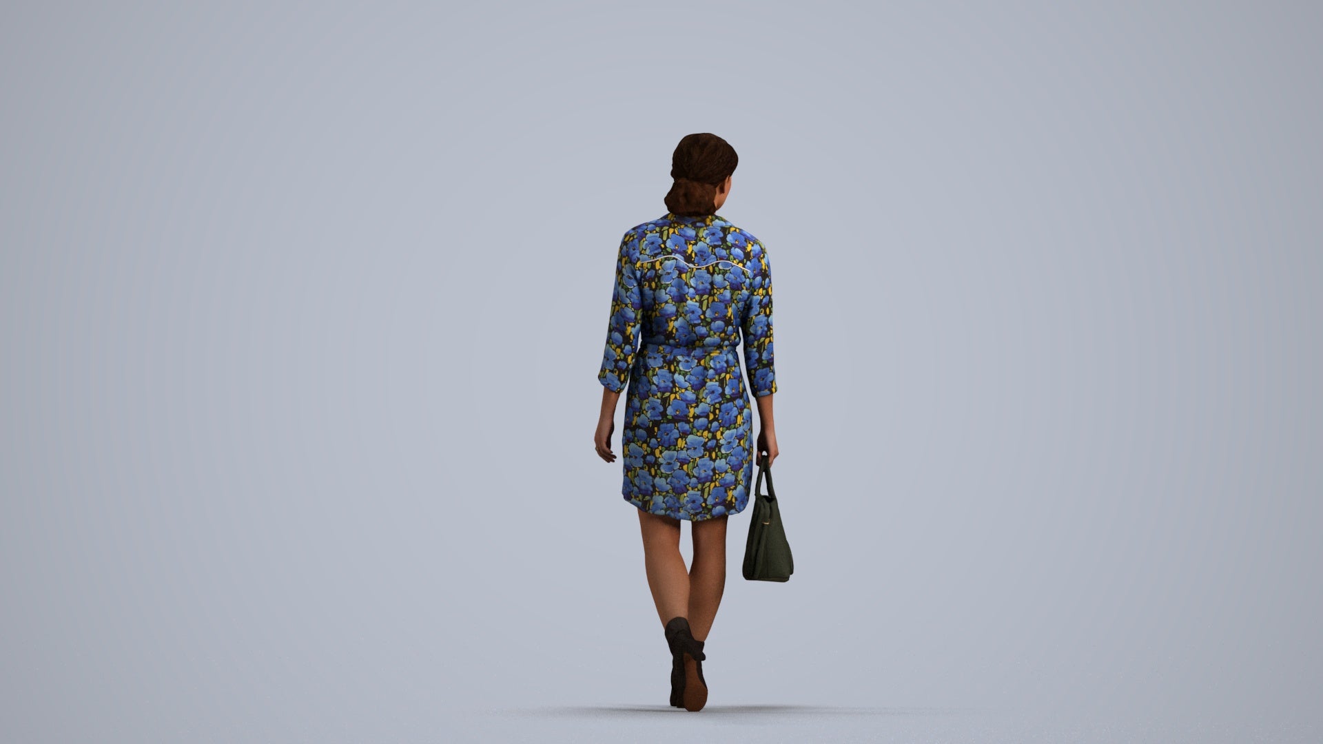 realistic 3D people woman casual standing, render-ready for V-Ray and Corona, FBX OBJ, front view render