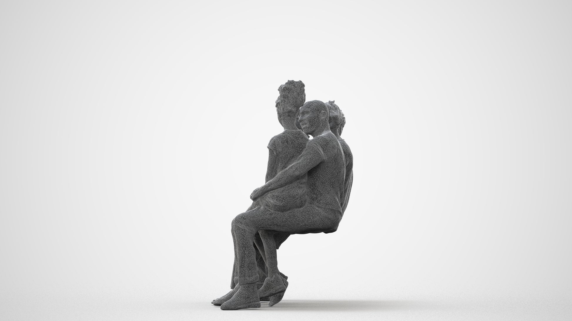 realistic 3D human girl casual kids, archviz people FBX OBJ for Blender, square thumbnail