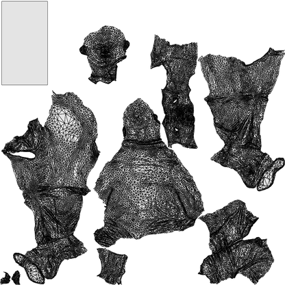 3D people model man business sitting, scanned human for 3ds Max rendering, wireframe top-down view
