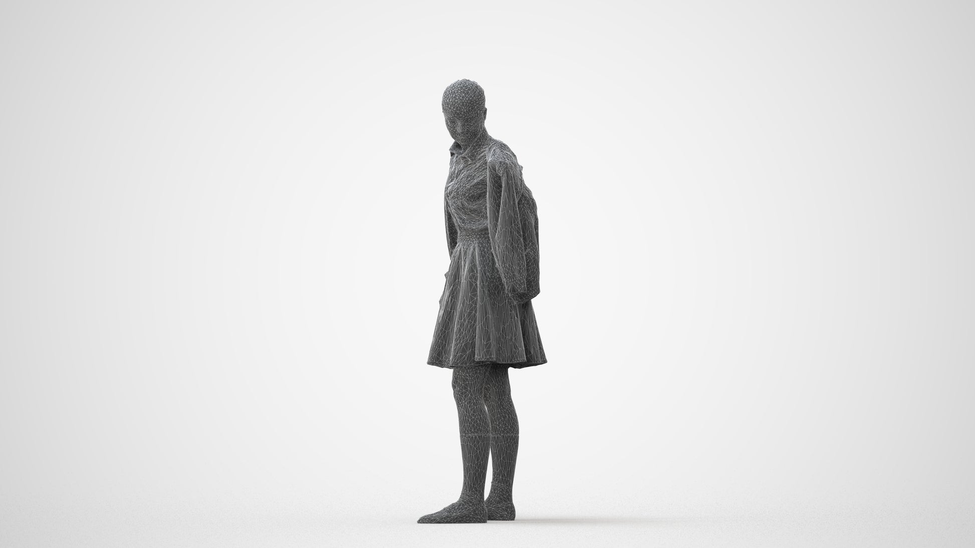 scanned 3D girl kids, photogrammetry people for Enscape and V-Ray, square thumbnail