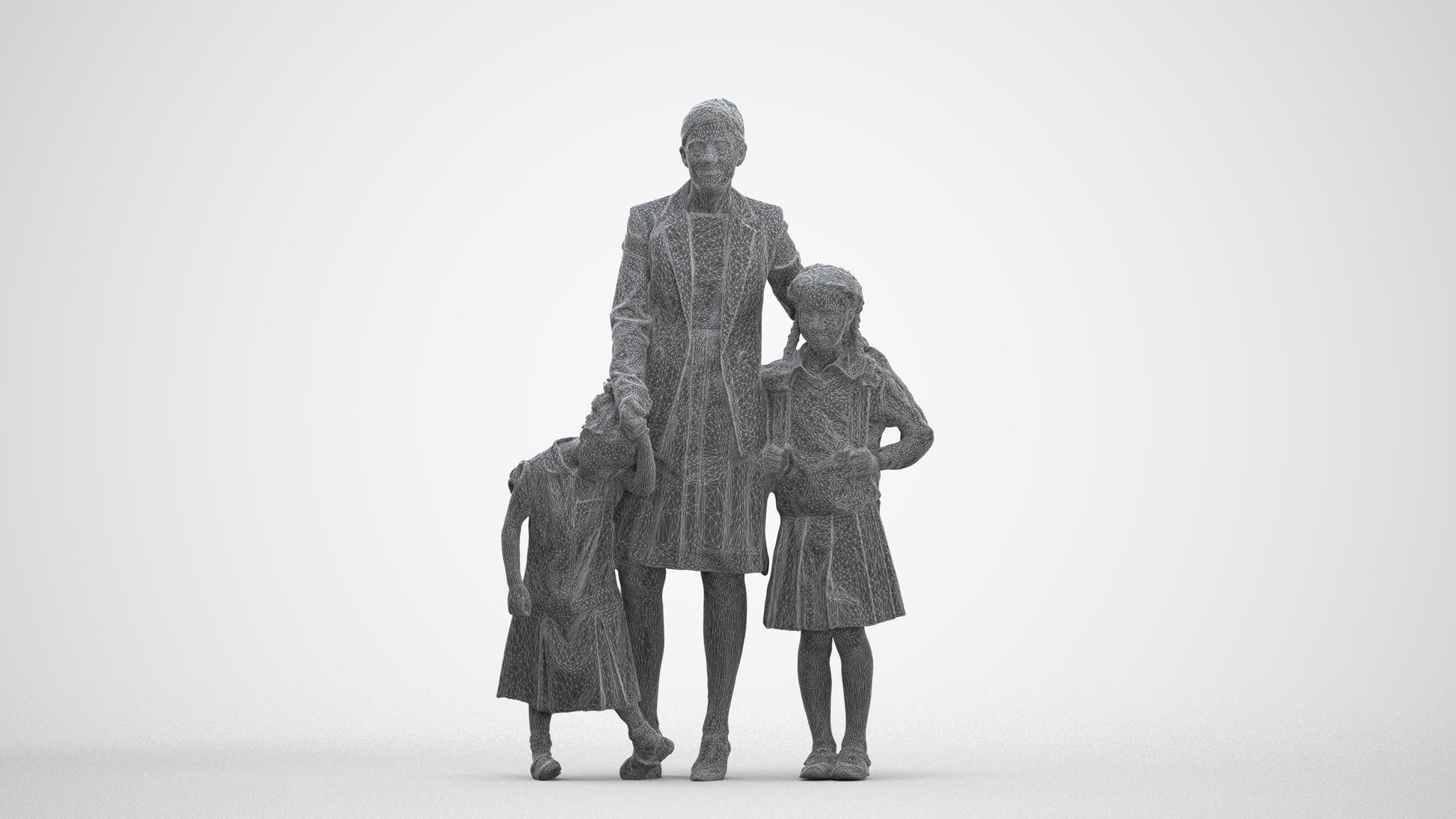 photogrammetry 3D girl kids, realistic human model archviz FBX, three-quarter front view render