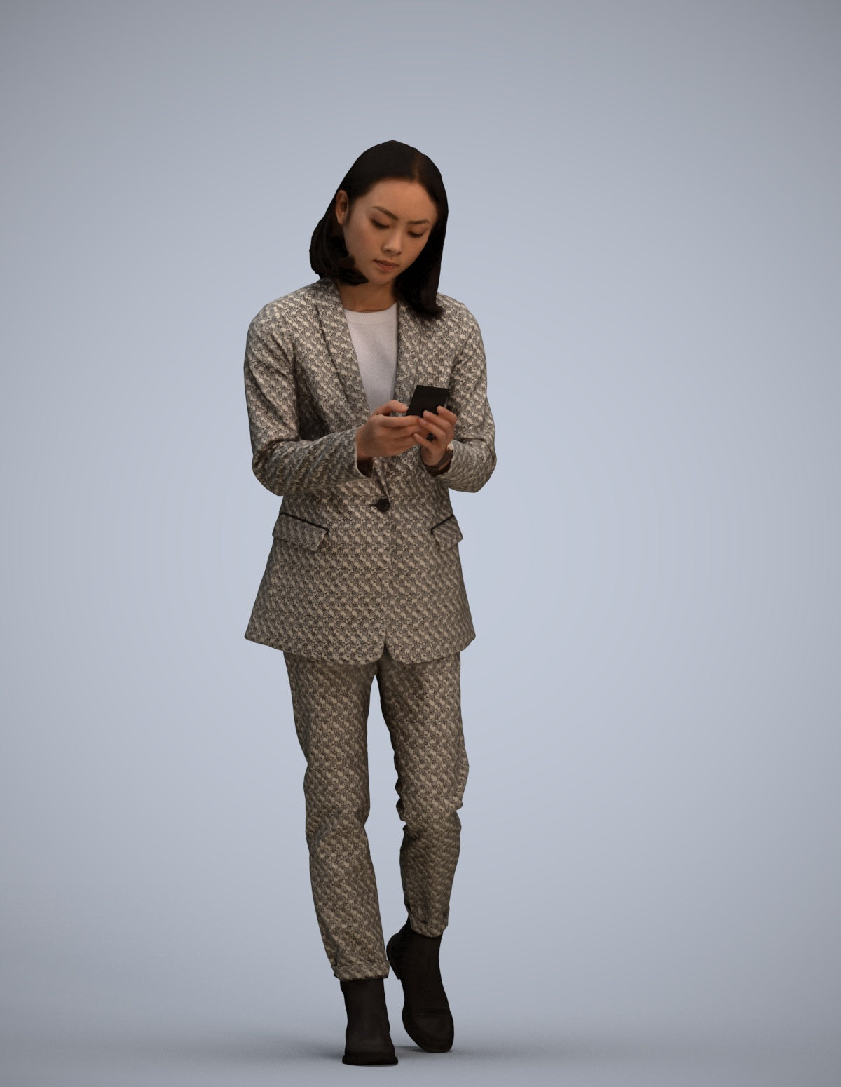 photogrammetry 3D woman business standing, realistic human model archviz FBX