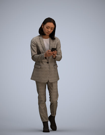 photogrammetry 3D woman business standing, realistic human model archviz FBX