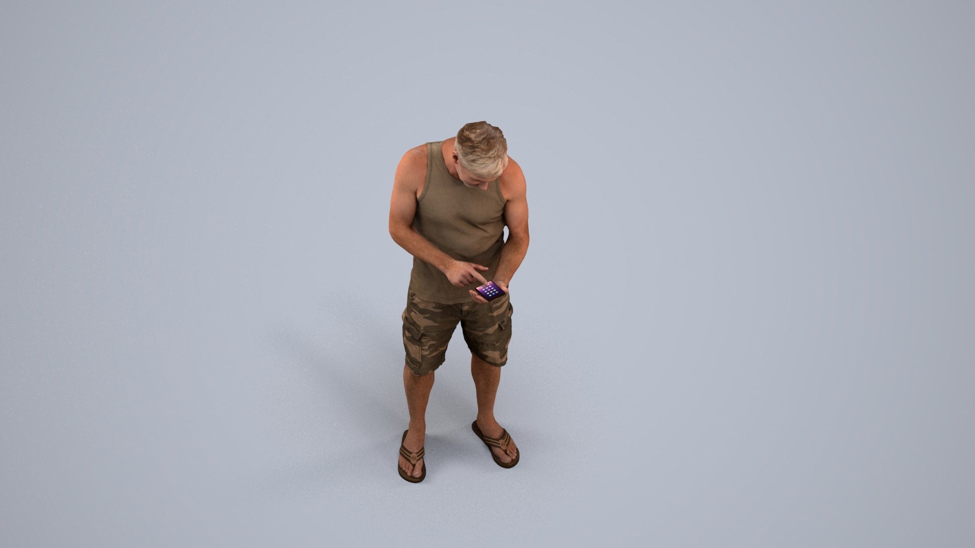 photogrammetry 3D man casual standing, realistic human model archviz FBX, back view render