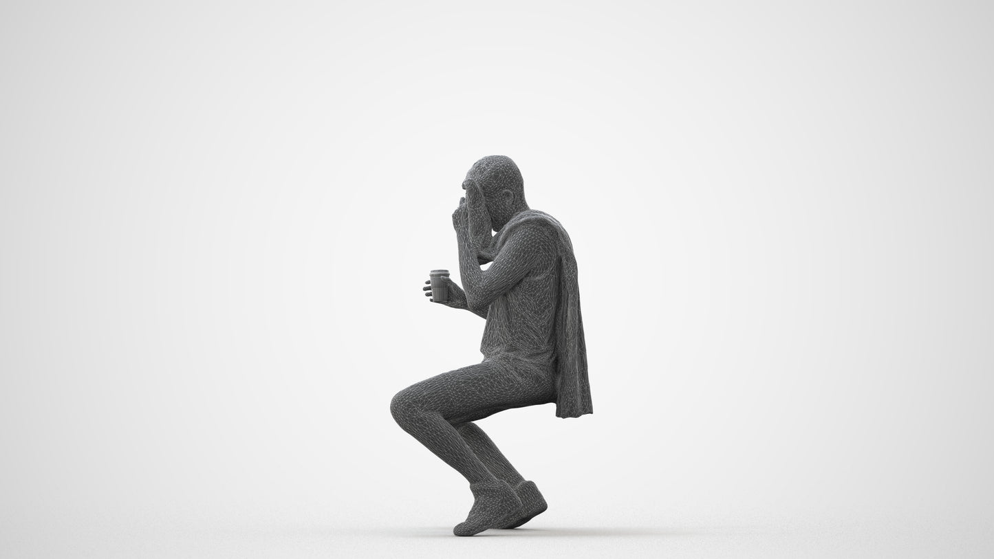 3D people model man sport, scanned human for 3ds Max rendering, square thumbnail