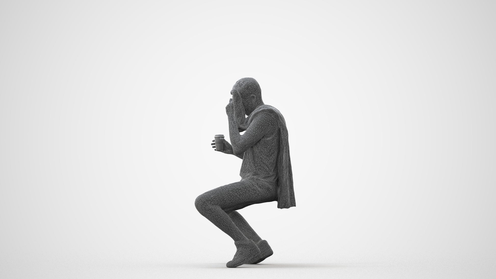 3D people model man sport, scanned human for 3ds Max rendering, square thumbnail