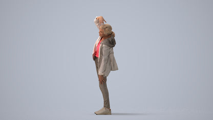 realistic 3D people senior woman sport, render-ready for V-Ray and Corona, FBX OBJ, three-quarter view render