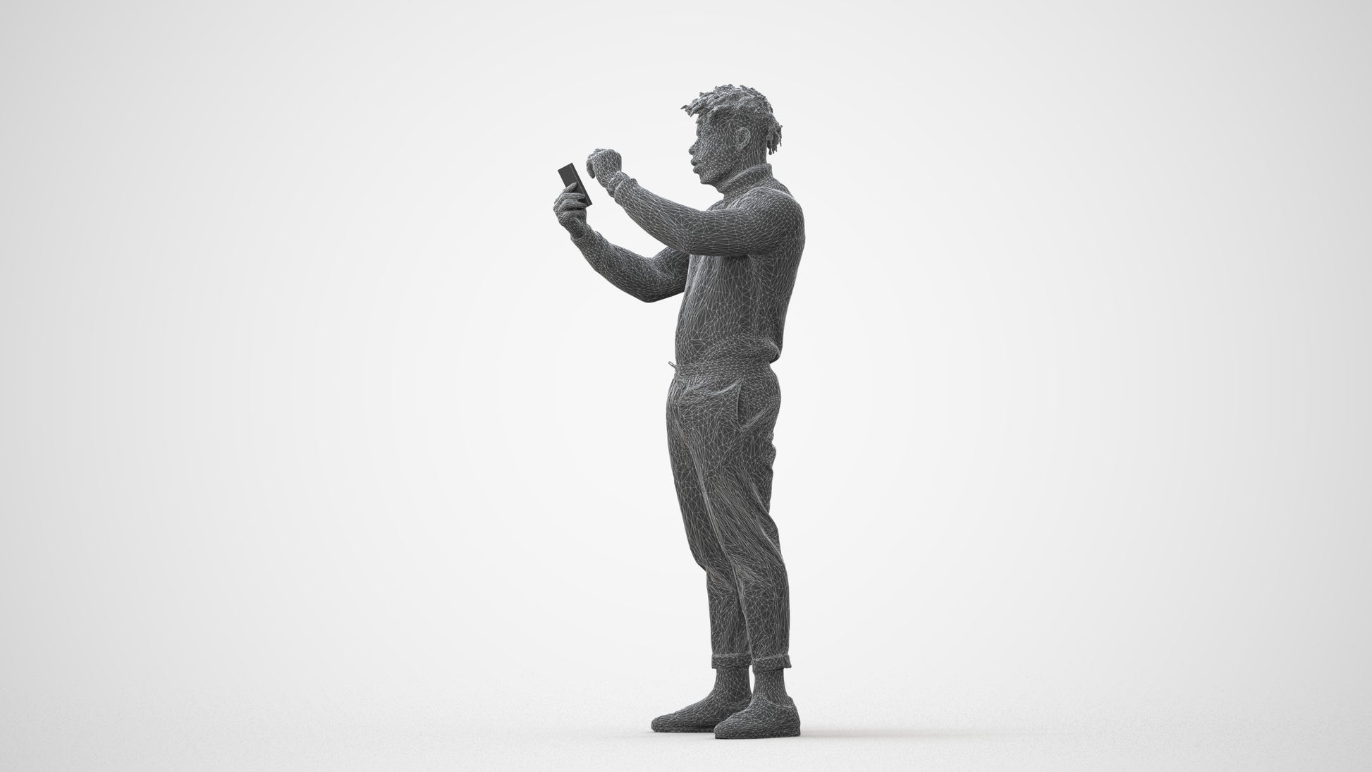 photogrammetry 3D man casual standing, realistic human model archviz FBX, square thumbnail