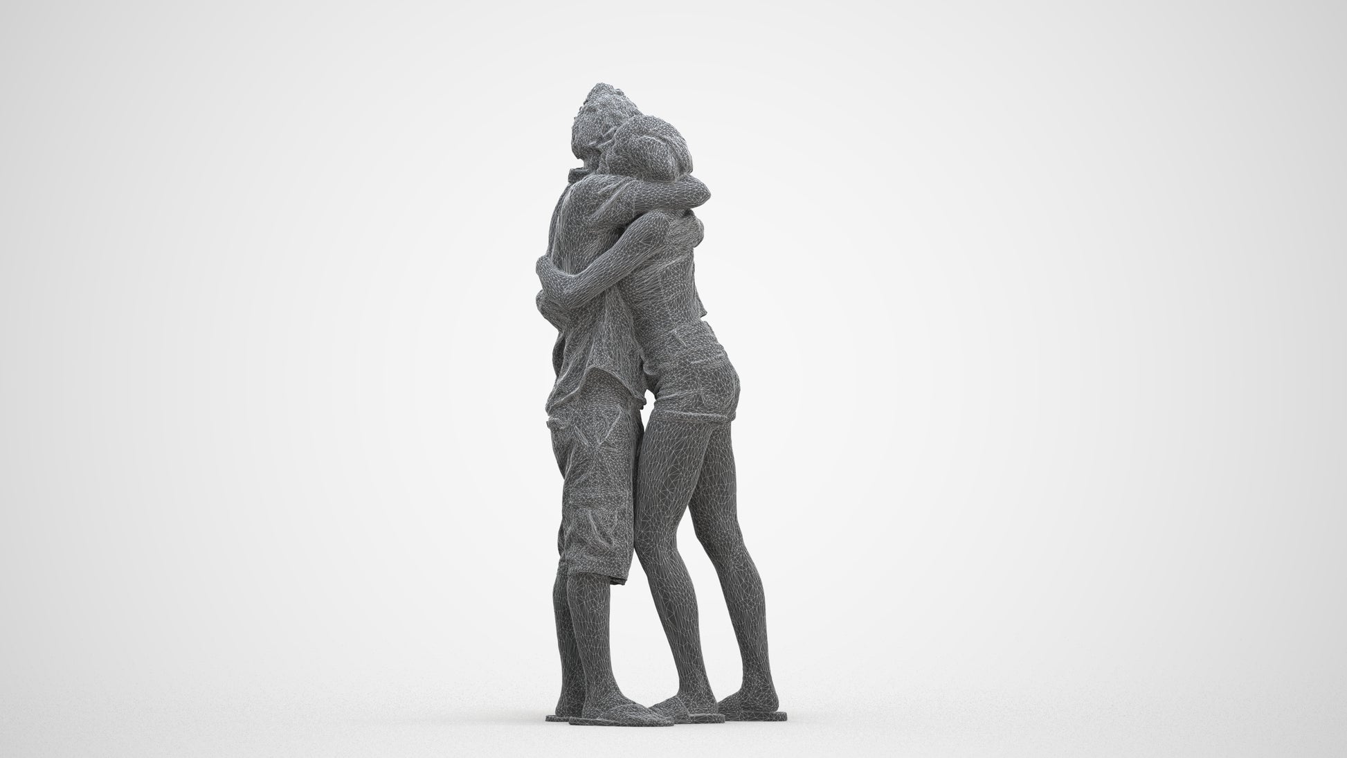 realistic 3D people woman couple, render-ready for V-Ray and Corona, FBX OBJ, three-quarter front view render