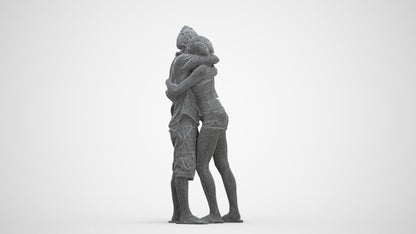 realistic 3D people woman couple, render-ready for V-Ray and Corona, FBX OBJ, three-quarter front view render