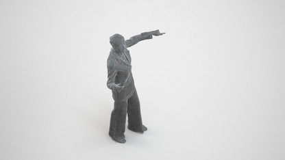 scanned 3D senior woman business, photogrammetry people for Enscape and V-Ray, wireframe three-quarter view