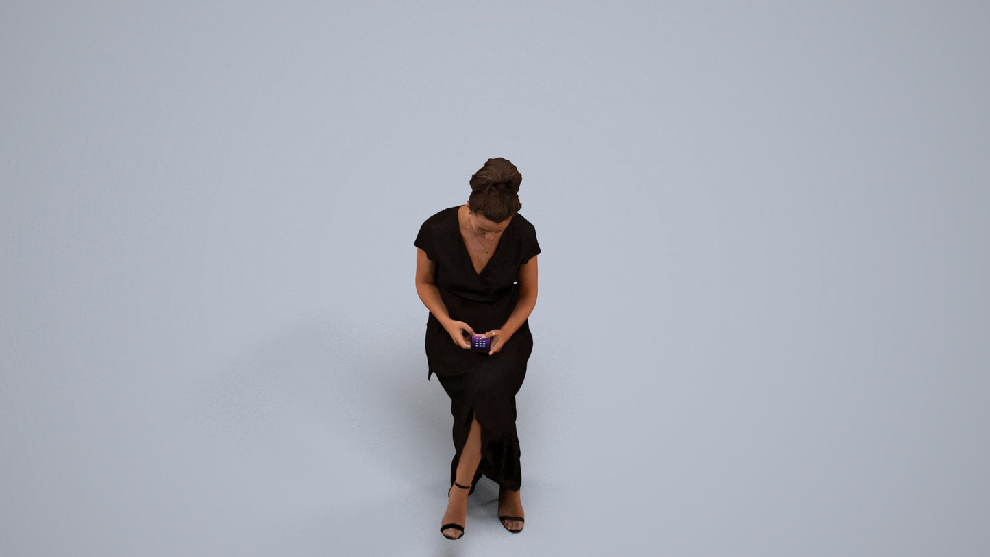 3D people model woman formal formalaffairs, scanned human for 3ds Max rendering, back view render
