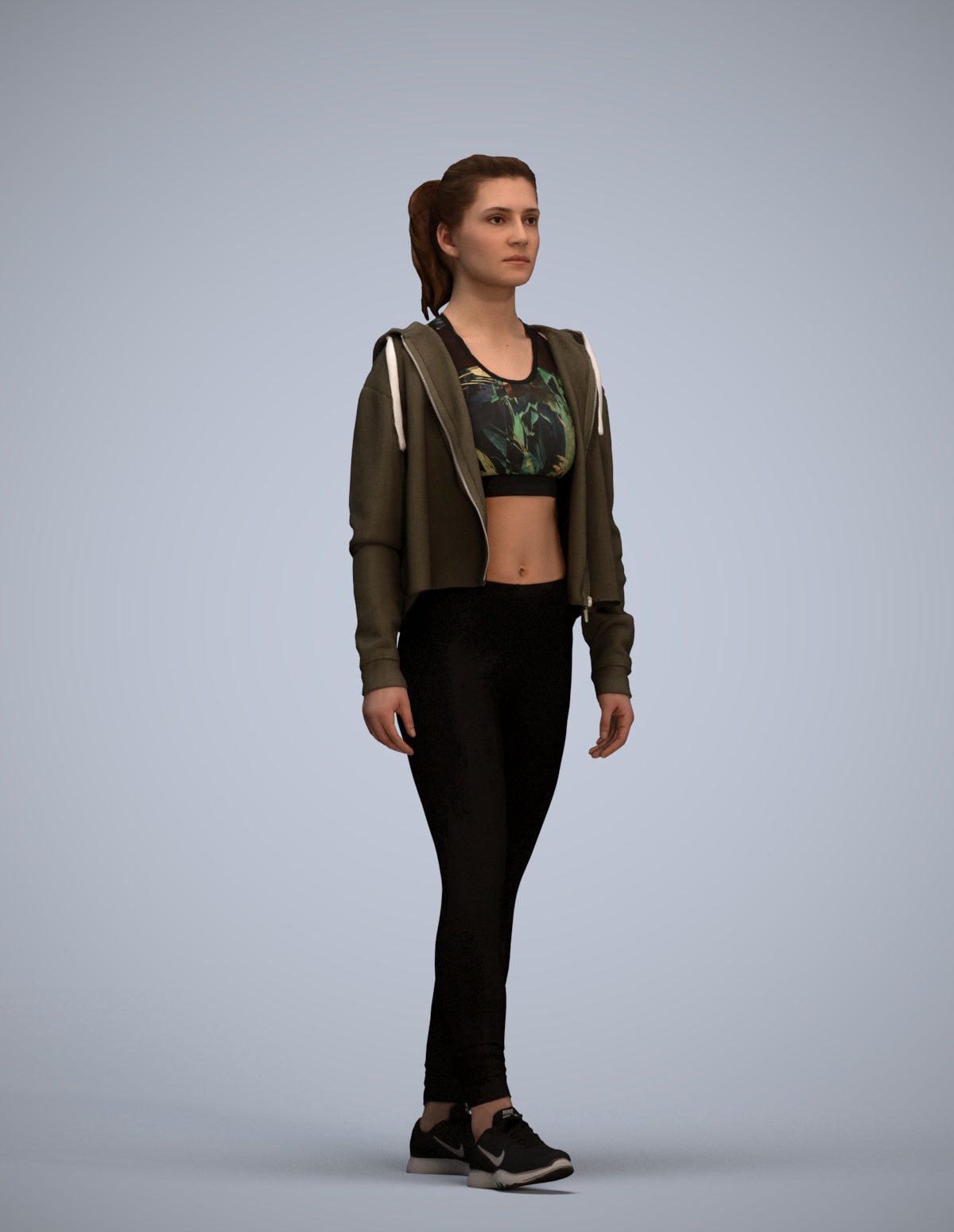 realistic 3D people woman sport, render-ready for V-Ray and Corona, FBX OBJ