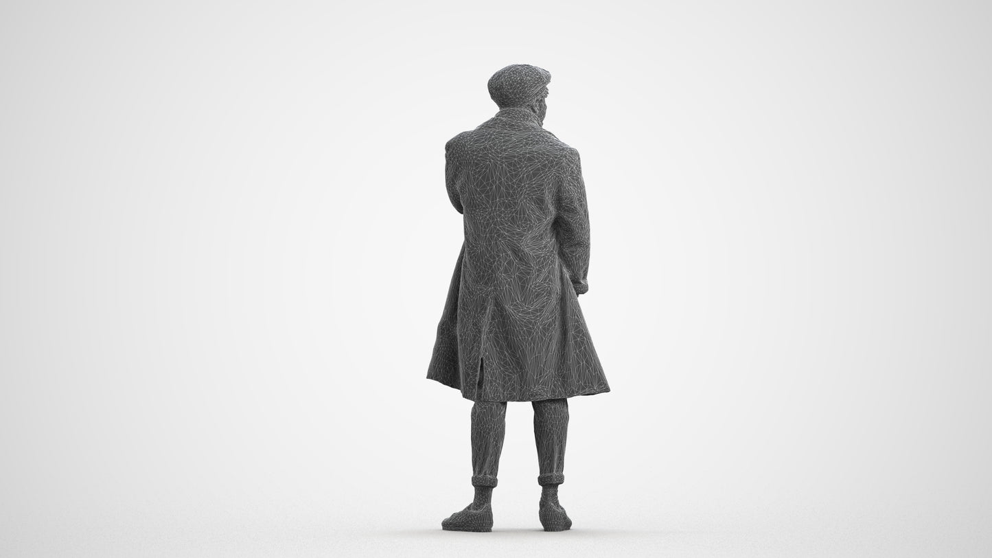 3D human model man casual standing, photogrammetry scanned person for archviz, wireframe front view