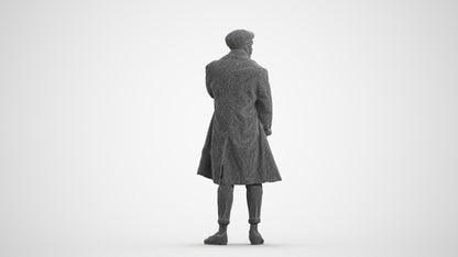 3D human model man casual standing, photogrammetry scanned person for archviz, wireframe front view