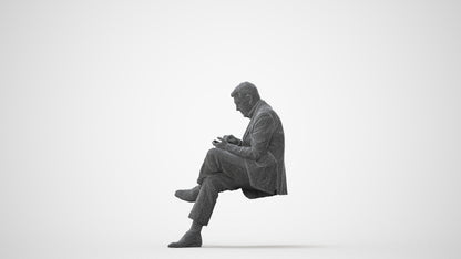 realistic 3D human senior man business, archviz people FBX OBJ for Blender, square thumbnail