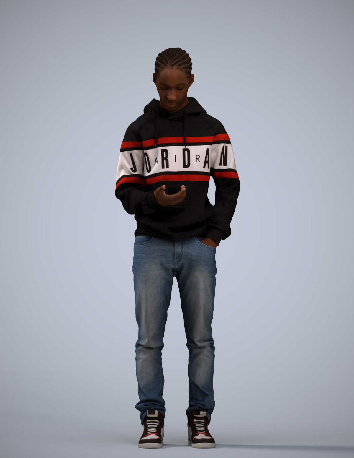 photogrammetry 3D boy casual kids, realistic human model archviz FBX