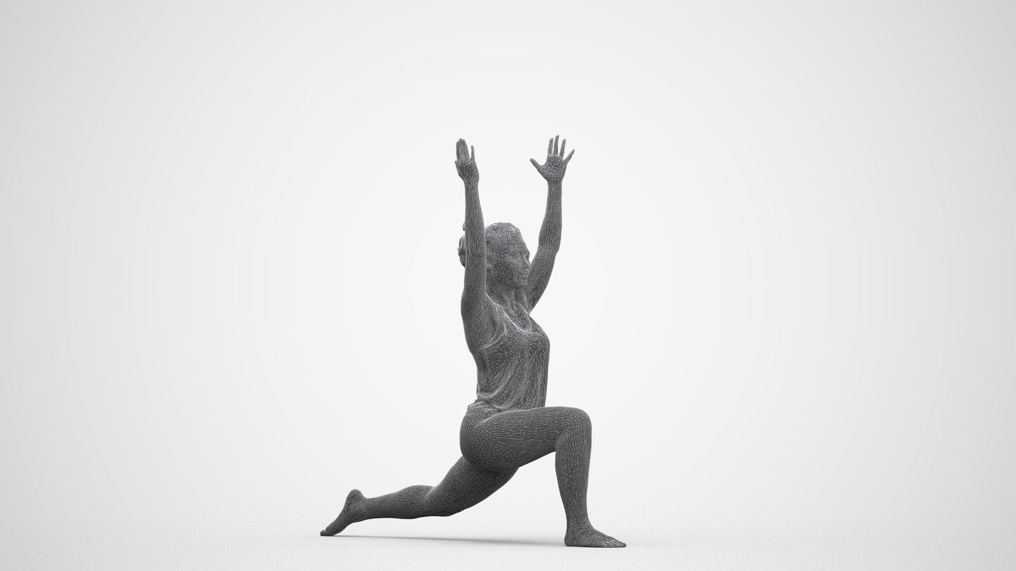 realistic 3D people woman sport, render-ready for V-Ray and Corona, FBX OBJ, three-quarter front view render