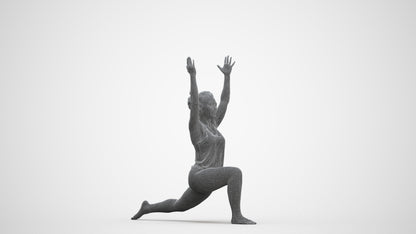 realistic 3D people woman sport, render-ready for V-Ray and Corona, FBX OBJ, three-quarter front view render