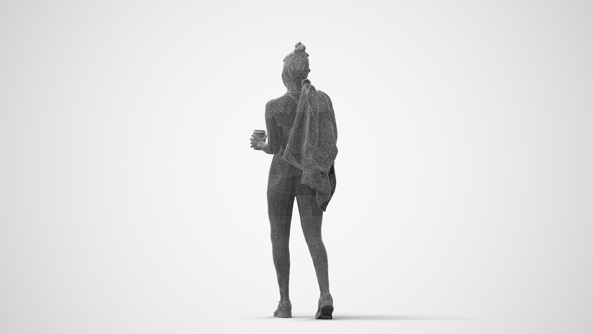 scanned 3D woman sport, photogrammetry people for Enscape and V-Ray, square thumbnail