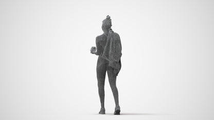 scanned 3D woman sport, photogrammetry people for Enscape and V-Ray, square thumbnail