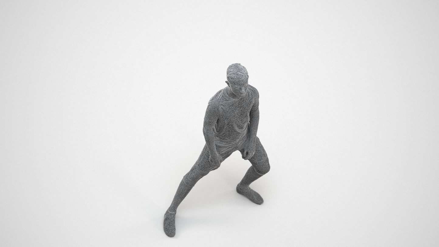 realistic 3D people boy sport, render-ready for V-Ray and Corona, FBX OBJ, wireframe three-quarter view