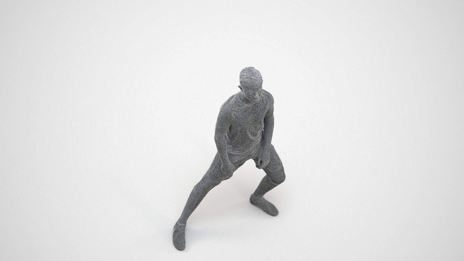 realistic 3D people boy sport, render-ready for V-Ray and Corona, FBX OBJ, wireframe three-quarter view