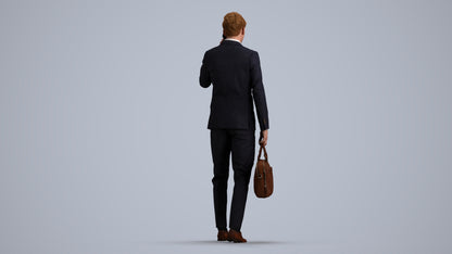 photogrammetry 3D man business, realistic human model archviz FBX, front view render