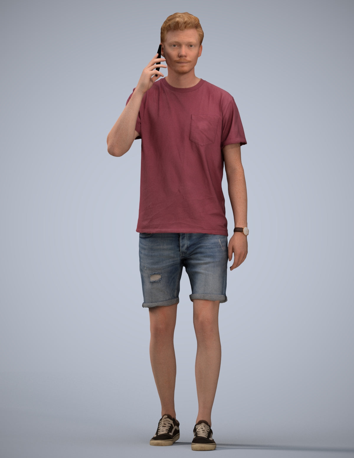 realistic 3D people man casual walking, render-ready for V-Ray and Corona, FBX OBJ