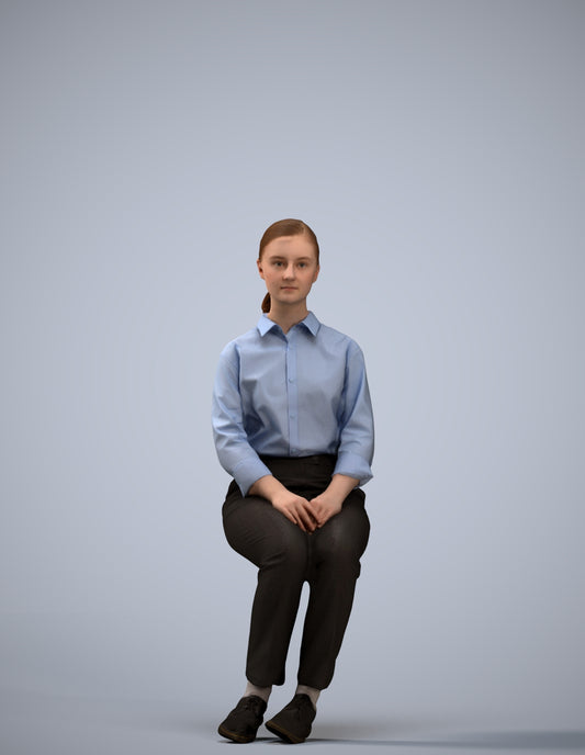 realistic 3D human girl kids, archviz people FBX OBJ for Blender