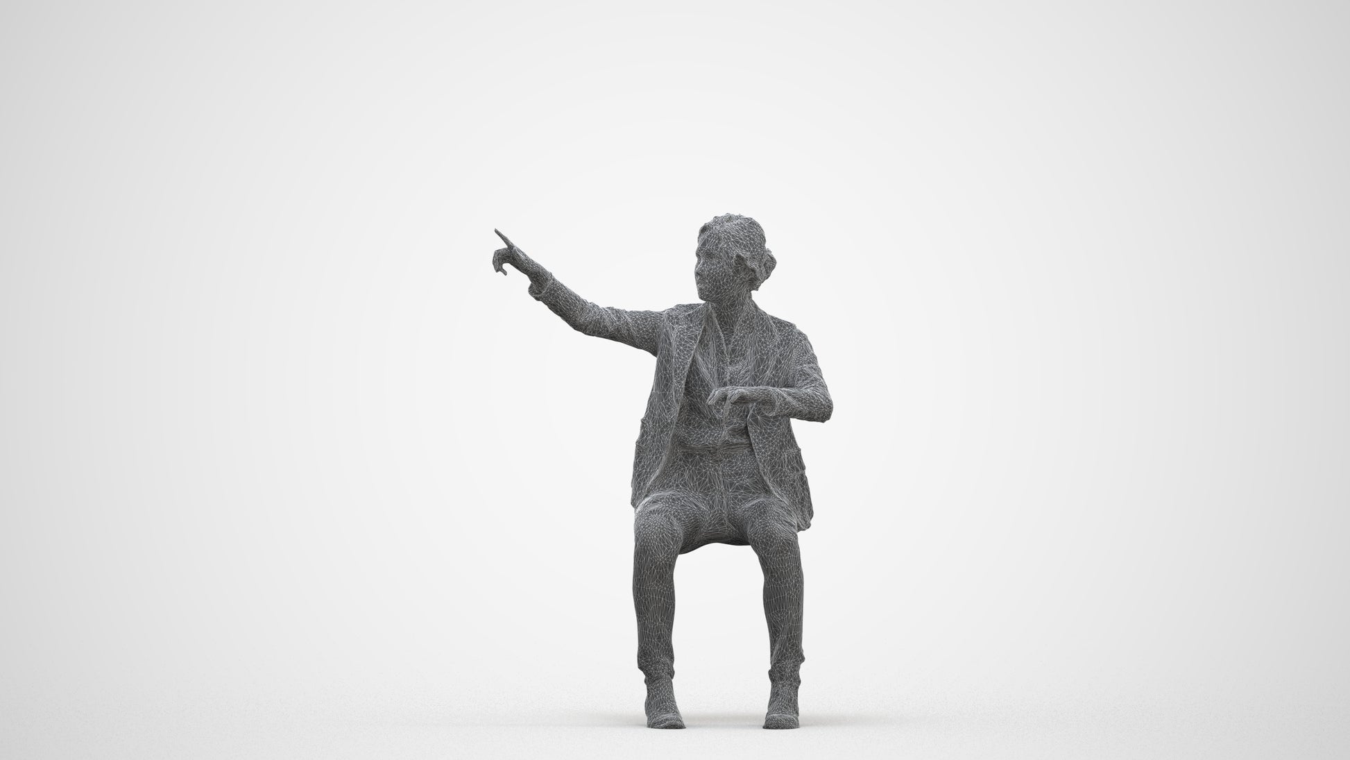 scanned 3D woman business mix, photogrammetry people for Enscape and V-Ray, three-quarter front view render