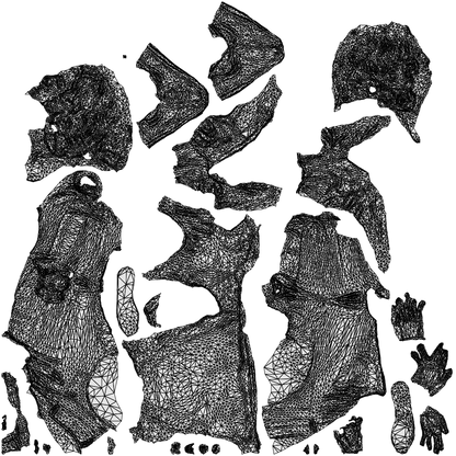 photogrammetry 3D woman casual sitting, realistic human model archviz FBX, wireframe top-down view