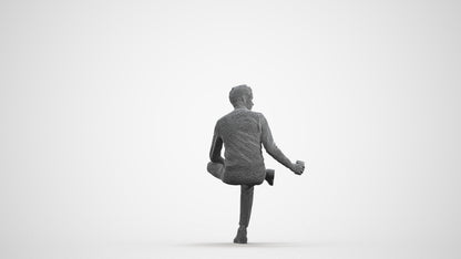 realistic 3D man casual sitting, scanned archviz people for Blender and 3ds Max, wireframe front view