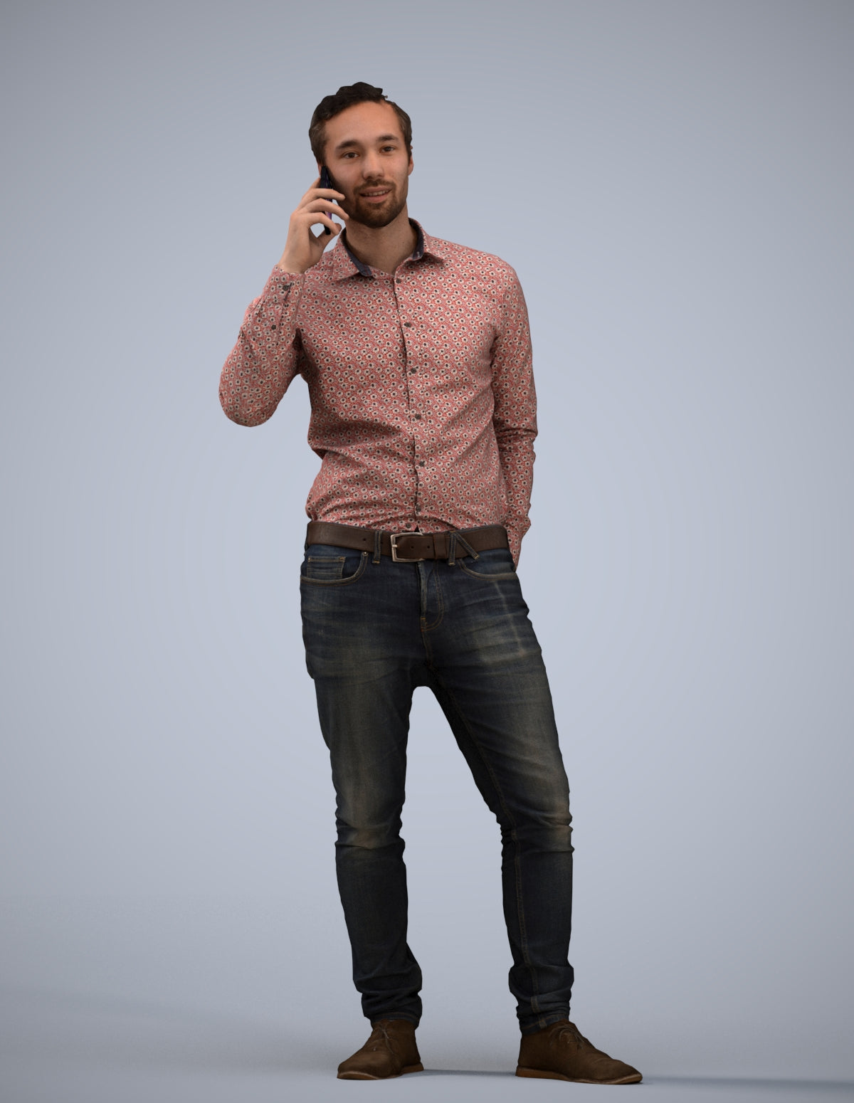 realistic 3D people man casual standing, render-ready for V-Ray and Corona, FBX OBJ