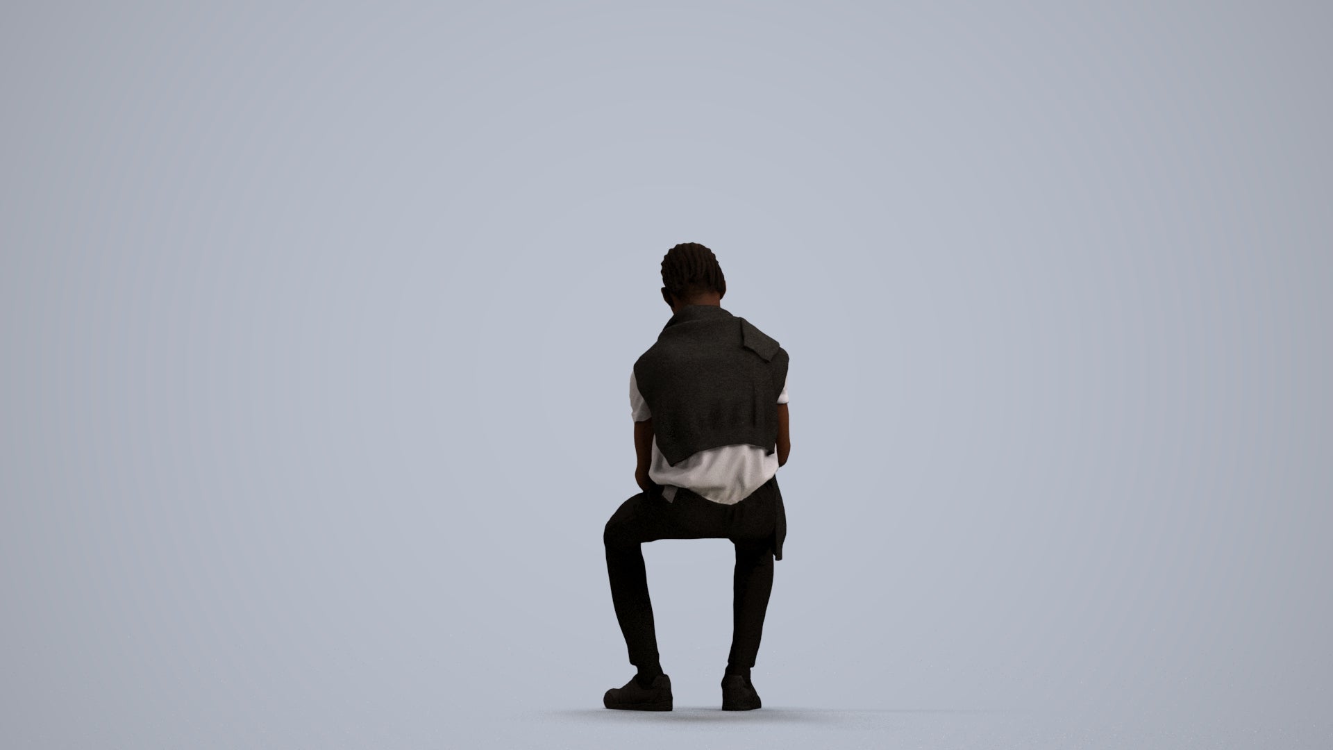 3D people model boy kids, scanned human for 3ds Max rendering, front view render