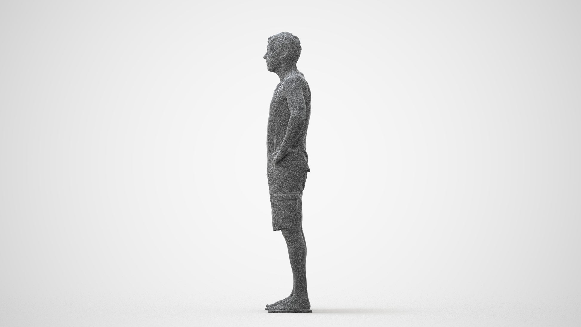 realistic 3D human man casual standing, archviz people FBX OBJ for Blender, square thumbnail