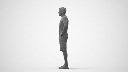 realistic 3D human man casual standing, archviz people FBX OBJ for Blender, square thumbnail