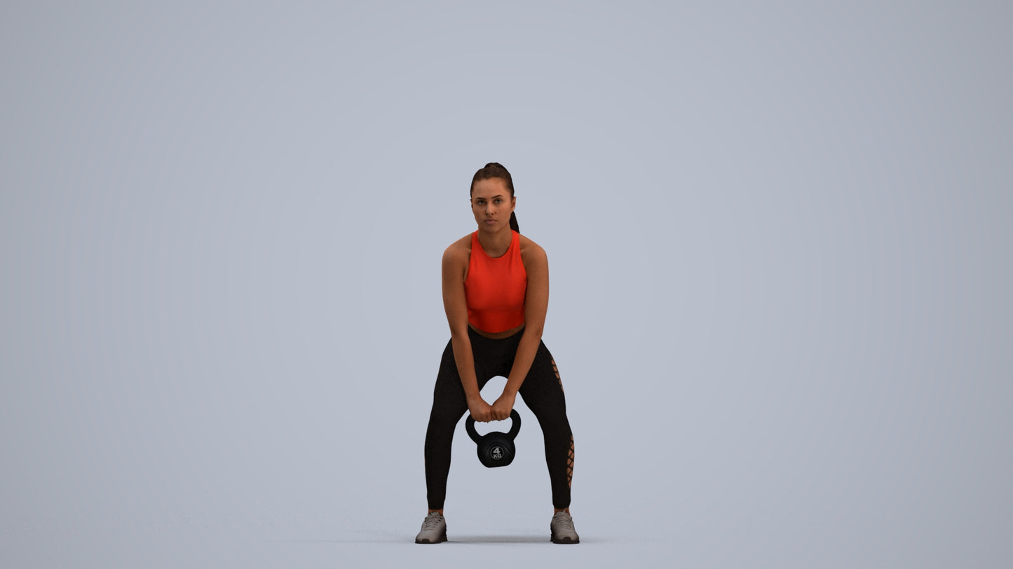 realistic 3D human woman sport, archviz people FBX OBJ for Blender, standing pose render