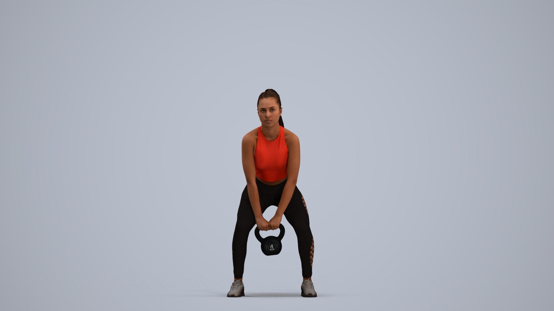 realistic 3D human woman sport, archviz people FBX OBJ for Blender, standing pose render