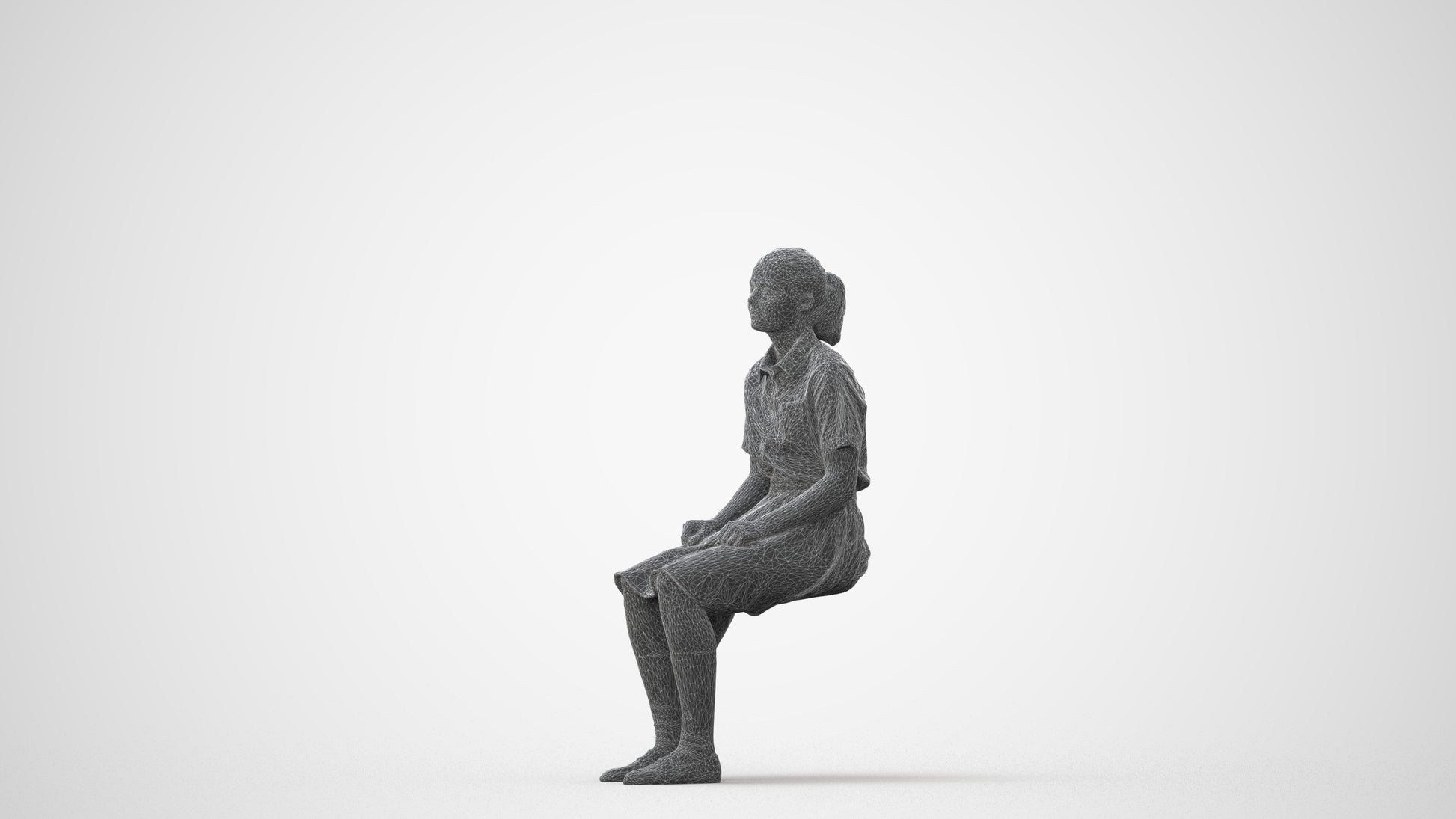 realistic 3D human girl kids, archviz people FBX OBJ for Blender, square thumbnail