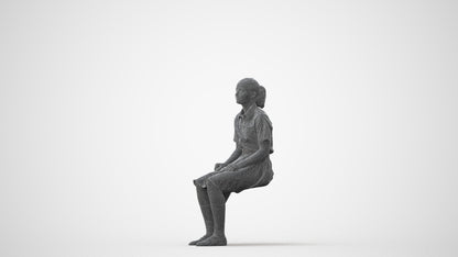realistic 3D human girl kids, archviz people FBX OBJ for Blender, square thumbnail